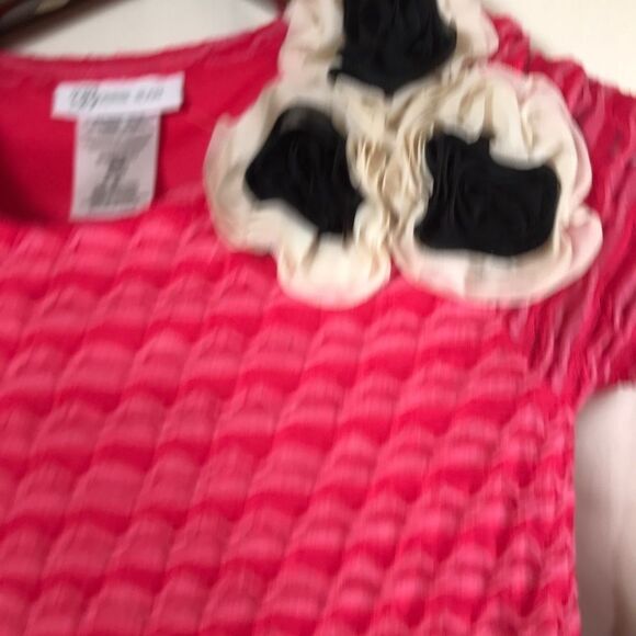 BONNIE JEAN Scrunchie Pink w/Black Style W48218DT Pull-Over Dress 8 - Picture 4 of 7